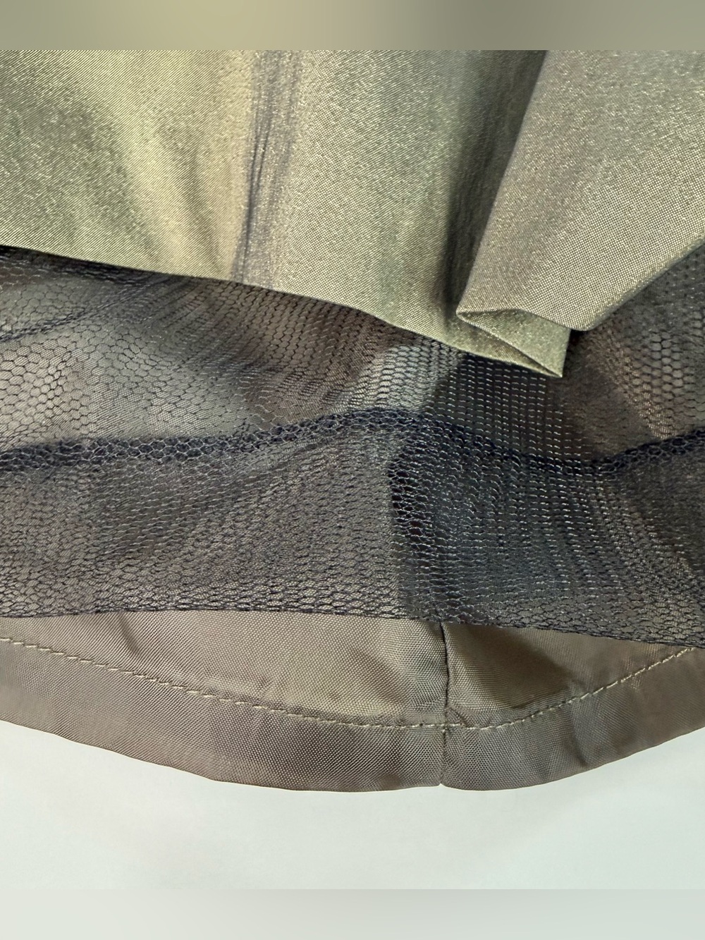 JULIAN TAYLOR Taffeta Vintage Olive Green Rhinestone Button Sz 14 Cocktail Dress - Picture 11 of 15